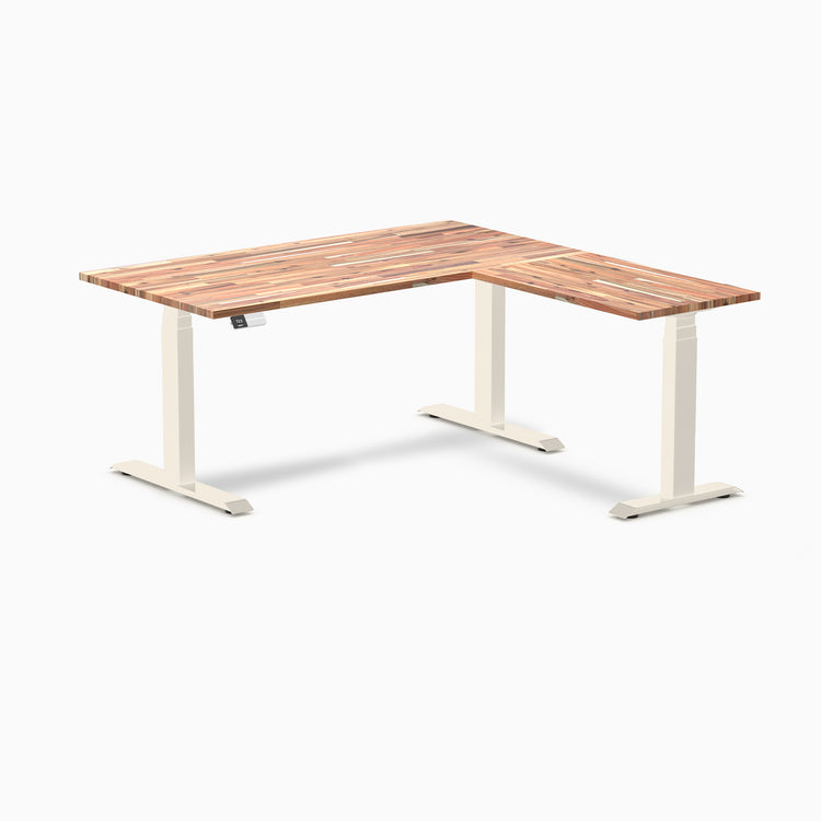 Desky Softwood L-Shape Sit Stand Desk