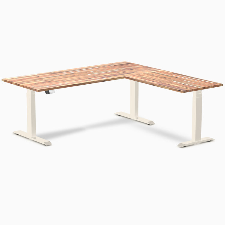 Desky Softwood L-Shape Sit Stand Desk