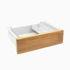 Desky Minimal Under Desk Drawer - Teak Hardwood White Frame