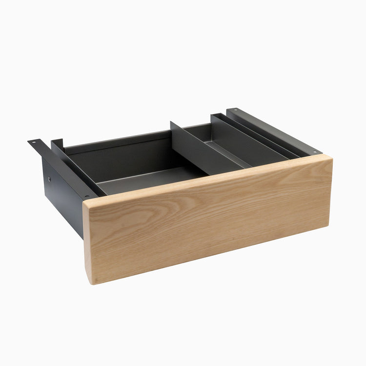 Desky Minimal Under Desk Drawer - White Ash Hardwood Space Grey Frame
