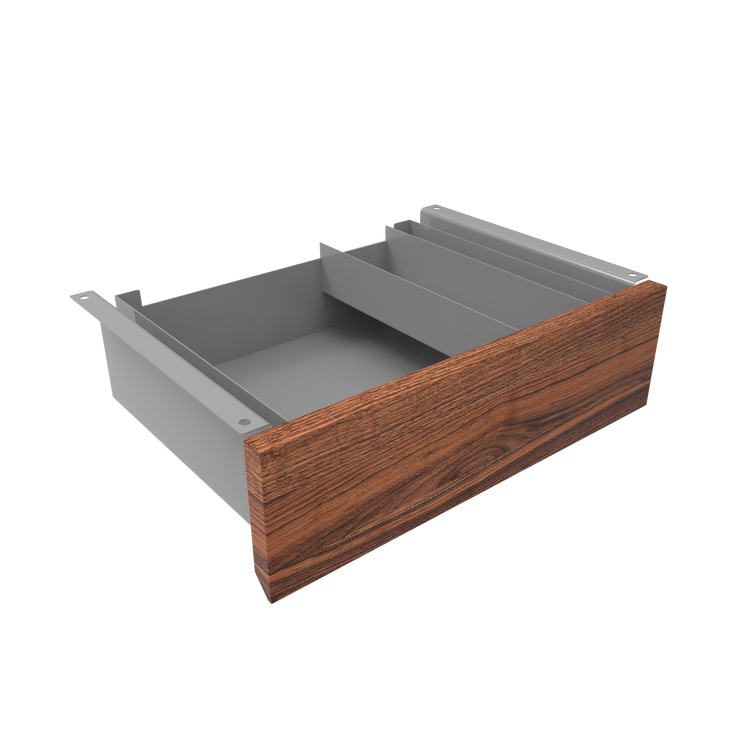 Desky Minimal Under Desk Drawer Grey Walnut Hardwood - Desky