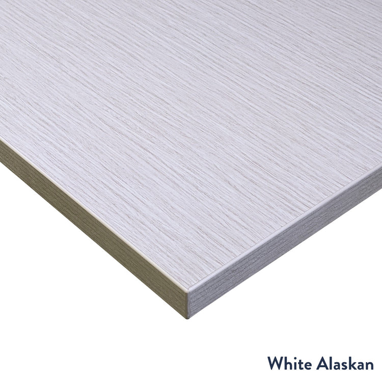 white alaskan melamine desktop