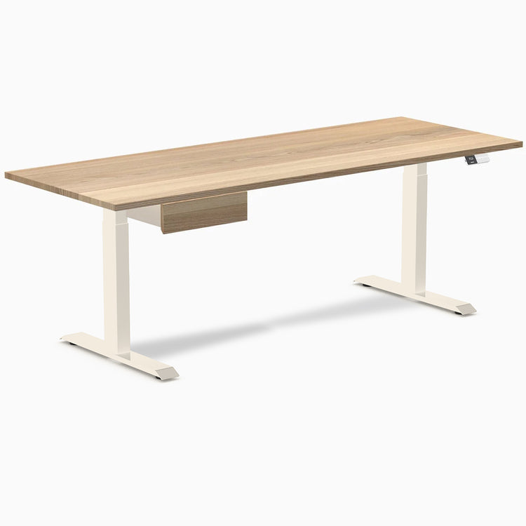 Desky Dual Hardwood Standing Desk With Drawer