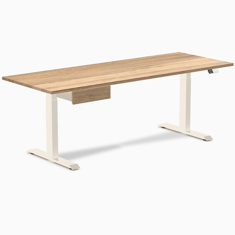 Desky Dual Hardwood Standing Desk With Drawer