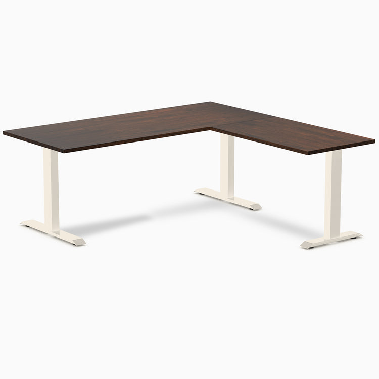 Desky Zero Rubberwood L-Shape Office Desk