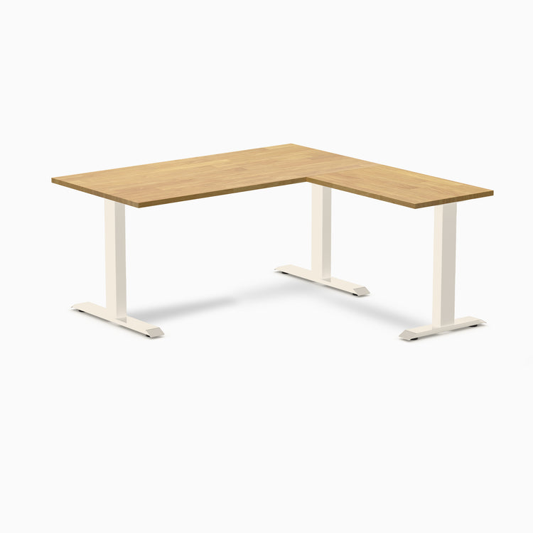 Desky Zero Rubberwood L-Shape Office Desk