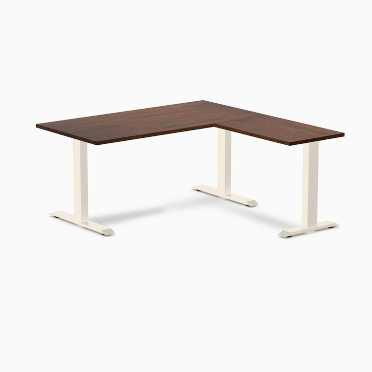Desky Zero Rubberwood L-Shape Office Desk