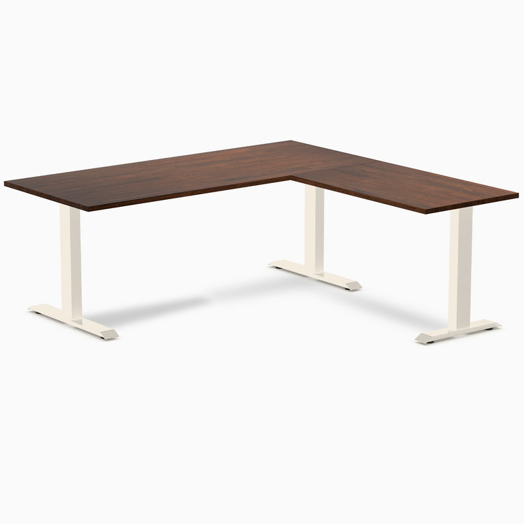 Desky Zero Rubberwood L-Shape Office Desk