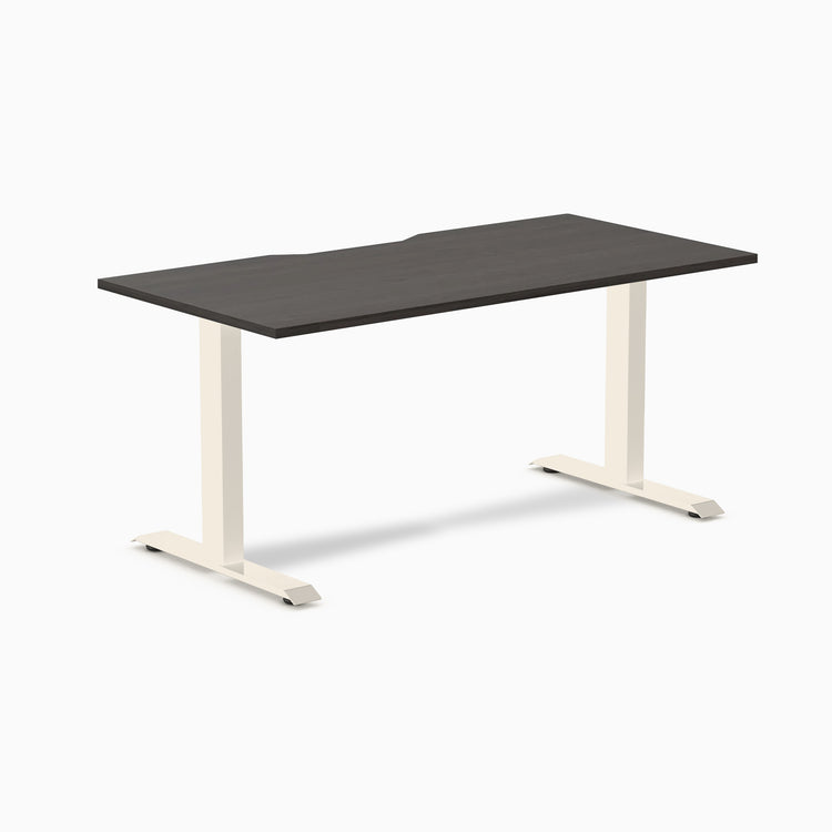 Desky Zero Scalloped Melamine Office Desk