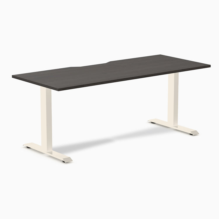 Desky Zero Scalloped Melamine Office Desk