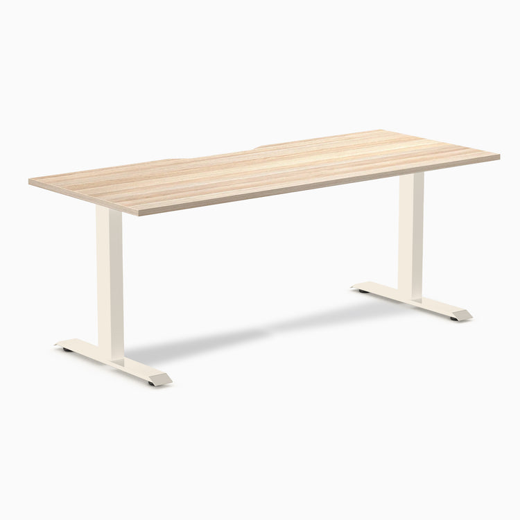 Desky Zero Scalloped Melamine Office Desk