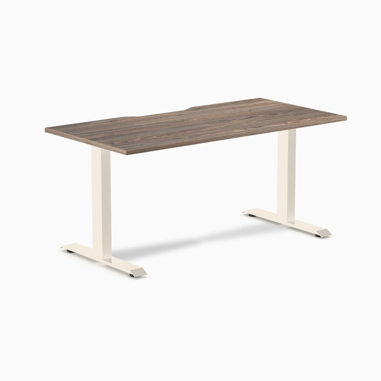 Desky Zero Scalloped Melamine Office Desk