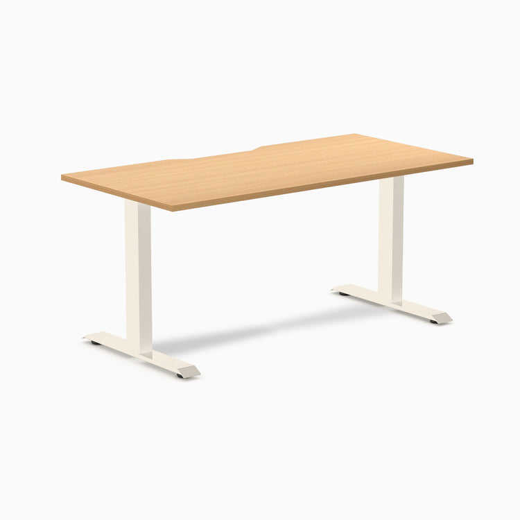 Desky Zero Scalloped Melamine Office Desk