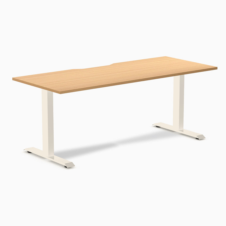 Desky Zero Scalloped Melamine Office Desk