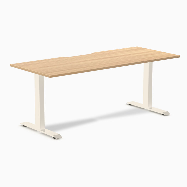 Desky Zero Scalloped Melamine Office Desk