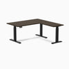 Desky Bamboo L-Shape Sit Stand Desk-L Shape Desks-Desky-Dark Bamboo-1500x750x1550x500mm-Matte Black-DeskyÌâå¨ Australia