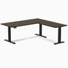 Desky Bamboo L-Shape Sit Stand Desk-L Shape Desks-Desky-Dark Bamboo-1800x750x1750x600mm-Matte Black-DeskyÌâå¨ Australia