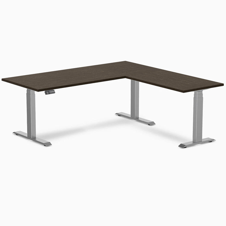 Desky Bamboo L-Shape Sit Stand Desk-L Shape Desks-Desky-Dark Bamboo-1800x750x1750x600mm-Space Grey-DeskyÌâå¨ Australia