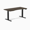 Desky Dual Ergo Edge Sit Stand Desk-Dual Desks-Desky-Dark Bamboo-1500x750mm-Matte Black-DeskyÌâå¨ Australia