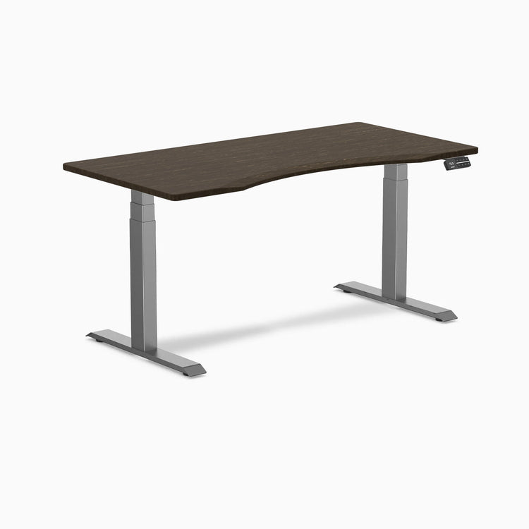 Desky Dual Ergo Edge Sit Stand Desk-Dual Desks-Desky-Dark Bamboo-1500x750mm-Space Grey-DeskyÌâå¨ Australia