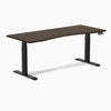 Desky Dual Ergo Edge Sit Stand Desk-Dual Desks-Desky-Dark Bamboo-1800x750mm-Matte Black-DeskyÌâå¨ Australia