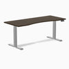 Desky Dual Ergo Edge Sit Stand Desk-Dual Desks-Desky-Dark Bamboo-1800x750mm-Grey-DeskyÌâå¨ Australia