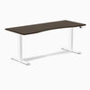 Desky Dual Ergo Edge Sit Stand Desk-Dual Desks-Desky-Dark Bamboo-1800x750mm-White-DeskyÌâå¨ Australia