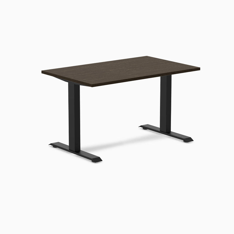 Desky Zero Bamboo Office Desk-Desks-Desky-Dark Bamboo-1200x750mm-Matte Black-Desky® Australia