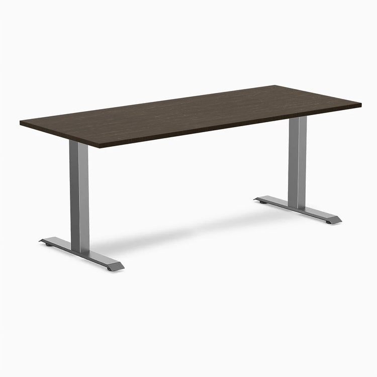Desky Zero Bamboo Office Desk-Desks-Desky-Dark Bamboo-1800x750mm-Space Grey-Desky® Australia