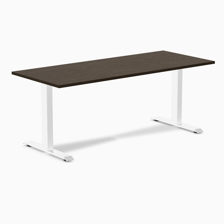 Desky Zero Bamboo Office Desk-Desks-Desky-Dark Bamboo-1800x750mm-White-Desky® Australia