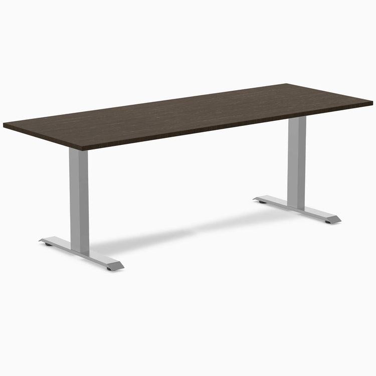 Desky Zero Bamboo Office Desk-Desks-Desky-Dark Bamboo-2000x750mm-Grey-Desky® Australia