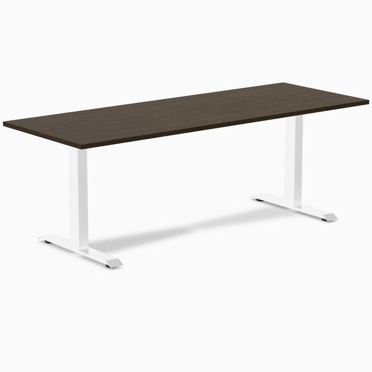 Desky Zero Bamboo Office Desk-Desks-Desky-Dark Bamboo-2000x750mm-White-Desky® Australia
