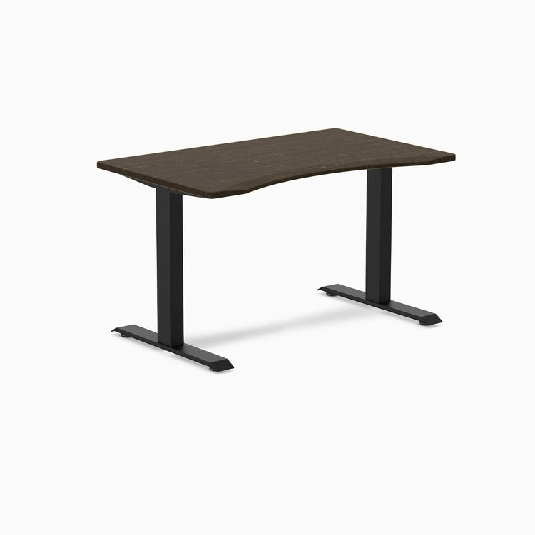 Desky Zero Ergo Edge Office Desk-Desks-Desky-Dark Bamboo-1200x750mm-Matte Black-Desky® Australia