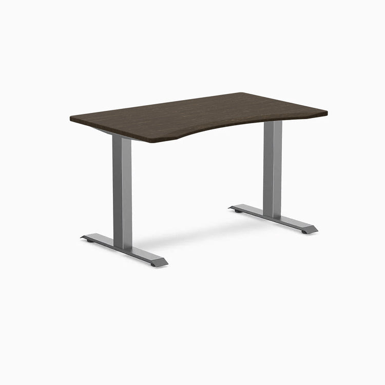 Desky Zero Ergo Edge Office Desk-Desks-Desky-Dark Bamboo-1200x750mm-Space Grey-Desky® Australia