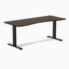 Desky Zero Ergo Edge Office Desk-Desks-Desky-Dark Bamboo-1800x750mm-Matte Black-Desky® Australia