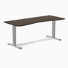 Desky Zero Ergo Edge Office Desk-Desks-Desky-Dark Bamboo-1800x750mm-Grey-Desky® Australia