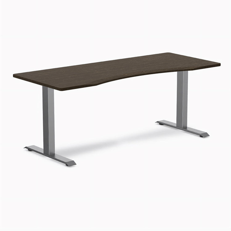 Desky Zero Ergo Edge Office Desk-Desks-Desky-Dark Bamboo-1800x750mm-Space Grey-Desky® Australia