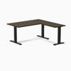 Desky Zero Bamboo L-Shape Office Desk-Desks-Desky-Dark Bamboo-1500x750x1550x500mm-Matte Black-Desky® Australia