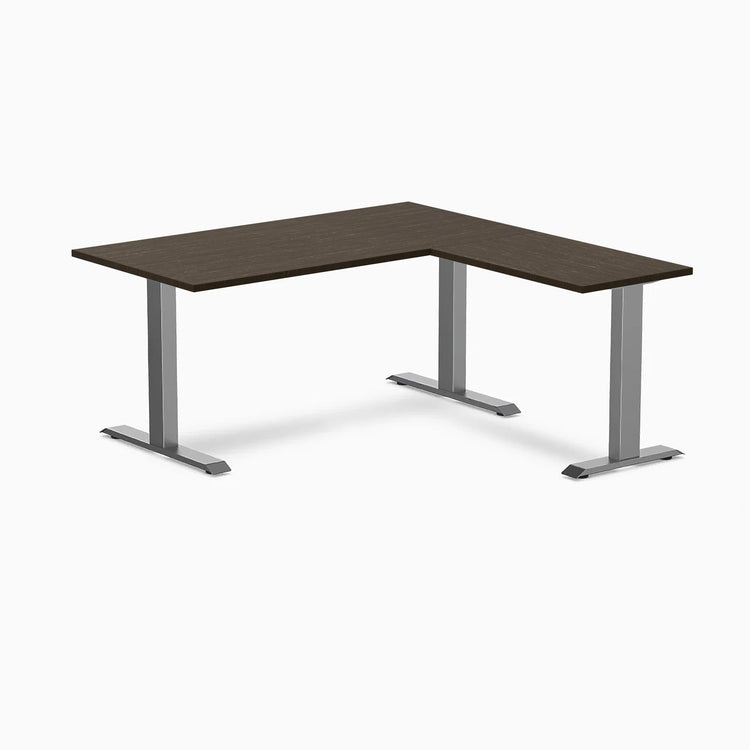 Desky Zero Bamboo L-Shape Office Desk-Desks-Desky-Dark Bamboo-1500x750x1550x500mm-Space Grey-Desky® Australia
