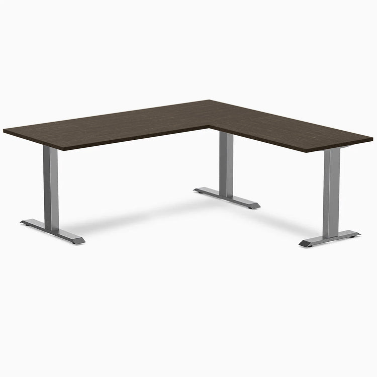 Desky Zero Bamboo L-Shape Office Desk-Desks-Desky-Dark Bamboo-1800x750x1750x600mm-Space Grey-Desky® Australia