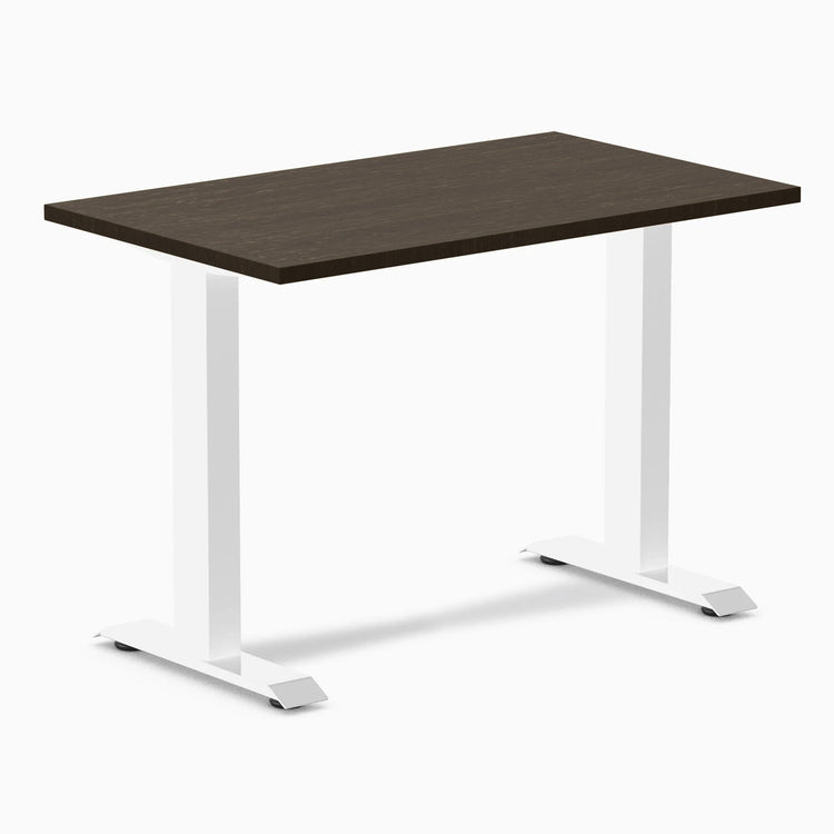 Desky Zero Mini Bamboo Office Desk-Fixed Desks-Desky-Dark Bamboo-1000x600mm-White-Desky® Australia