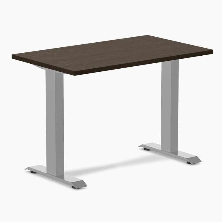 Desky Zero Mini Bamboo Office Desk-Fixed Desks-Desky-Dark Bamboo-1000x600mm-Grey-Desky® Australia