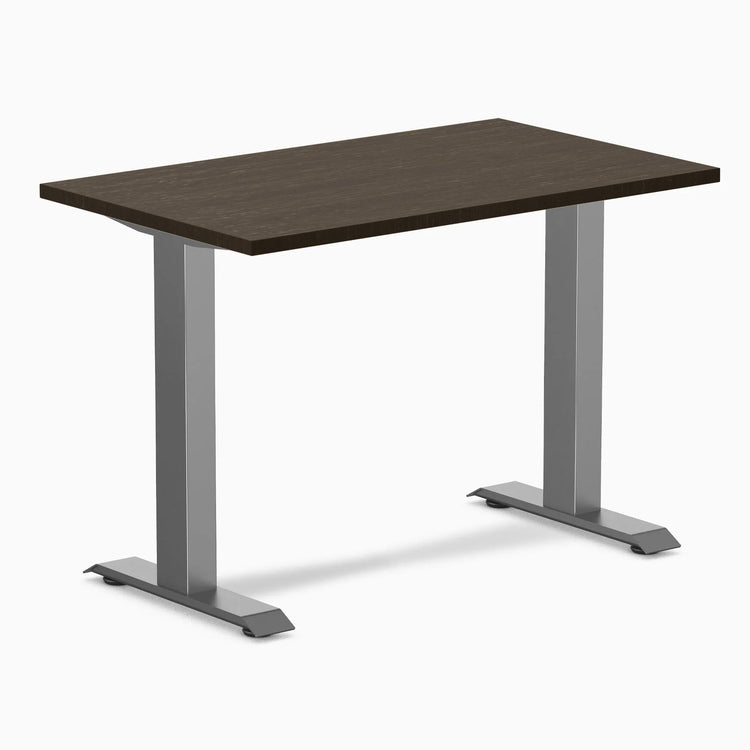 Desky Zero Mini Bamboo Office Desk-Fixed Desks-Desky-Dark Bamboo-1000x600mm-Space Grey-Desky® Australia