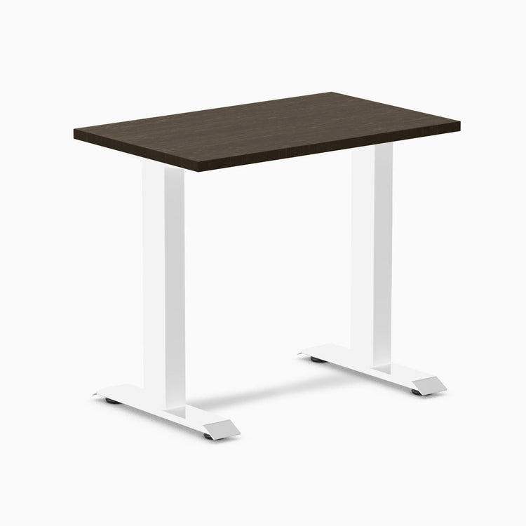 Desky Zero Mini Bamboo Office Desk-Fixed Desks-Desky-Dark Bamboo-800x500mm-White-Desky® Australia
