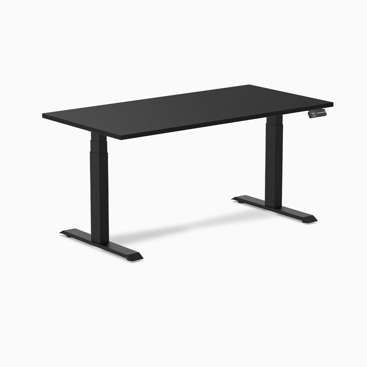 Electric Dual melamine sit stand desk black desktop - Desky