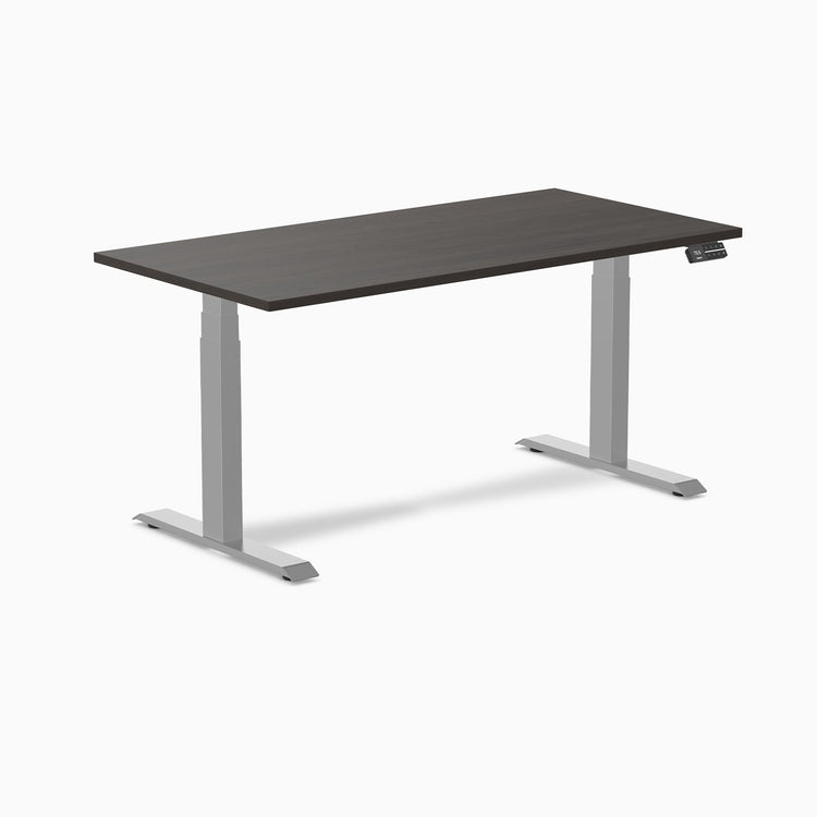 Desky Dual Melamine Sit Stand Desk-Dual Desks-Desky-Burnished Wood-1500x750mm-Grey-DeskyÌâå¨ Australia