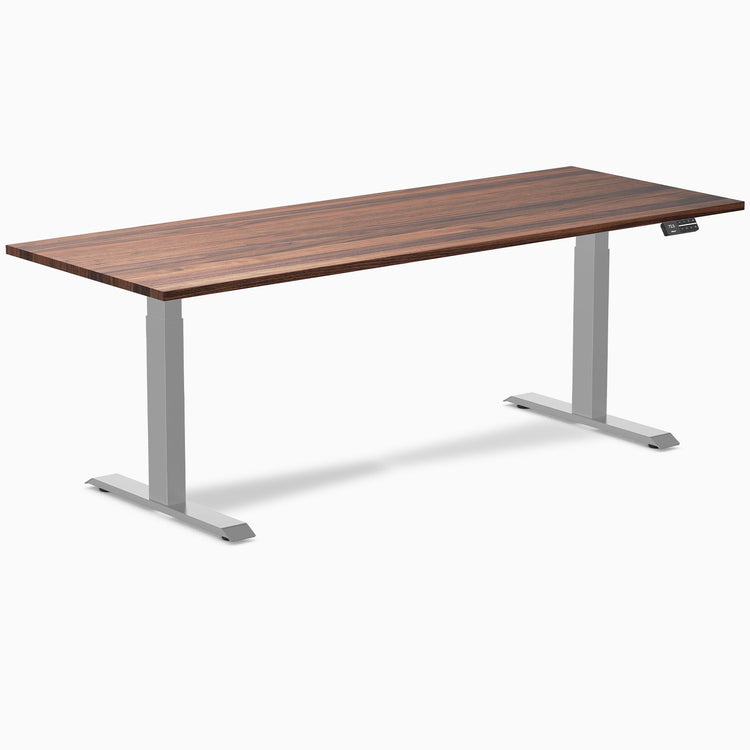 Desky Dual Hardwood Sit Stand Desk-Dual Desks-Desky-Walnut-2000x750mm-Grey-DeskyÌâå¨ Australia