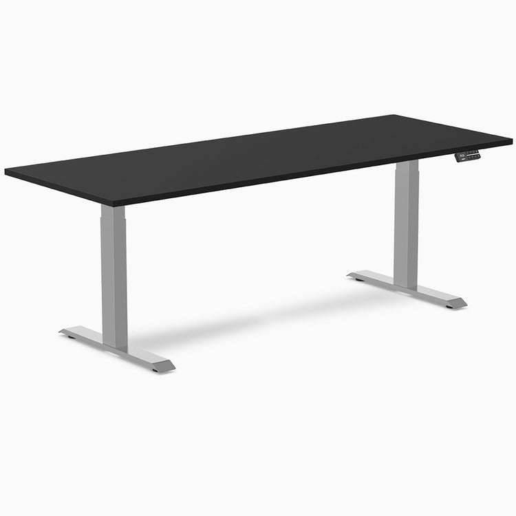 Desky Dual Melamine Sit Stand Desk-Dual Desks-Desky-Black-2000x750mm-Grey-DeskyÌâå¨ Australia