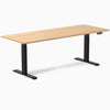 Desky Dual Melamine Sit Stand Desk-Dual Desks-Desky-Sublime Teak-2000x750mm-Matte Black-DeskyÌâå¨ Australia