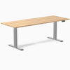 Desky Dual Melamine Sit Stand Desk-Dual Desks-Desky-Sublime Teak-2000x750mm-Grey-DeskyÌâå¨ Australia